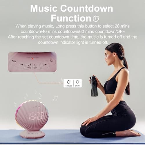 CHOUYONL Alarm Clock for Heavy Sleepers,Bluetooth Speaker with LED Light thumbnail 4