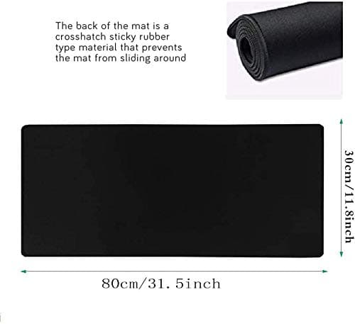 YEBMoo Gaming Mouse Pad XXL Extended Desk Pad & Thick Large (800x300x3 mm) Computer Keyboard Mousepad Mouse Mat (80x30 Black) thumbnail 2
