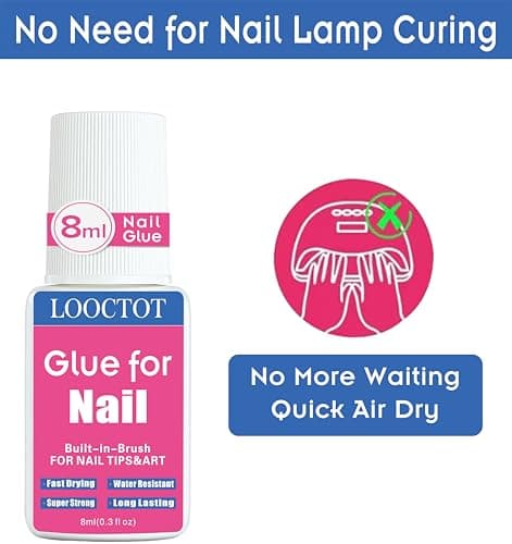 Super Strong Nail Glue for Nail Tips,Acrylic Nails and Press on Nails,Built in Brush on Nail Glue for Press on Nails,Long Lasting Nail Cement(8ml*2) thumbnail 7