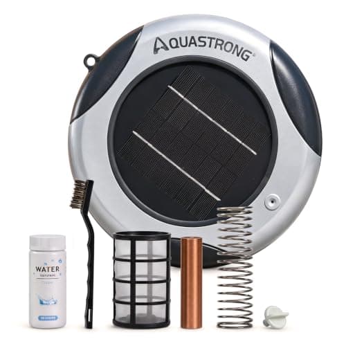 AQUASTRONG Solar Powered Pool Maintenance System with 19.9 oz Copper Anode, High-Efficiency Solar Panel for Above & Inground Swimming Pools up to 50,000 Gal, Compatible with All Pool Types - Image 1