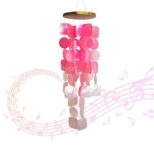 CraftCurl Capiz Shell Wind Chimes - Clear & Melodious Sound, Handmade, Pink | Handcrafted Capiz shell wind chime, weather‑resistant, outdoor beauty, Decorative aesthetic, Soothing natural melodies thumbnail 7