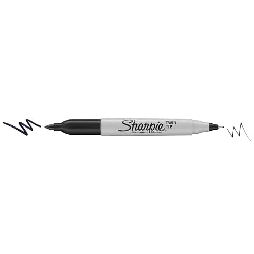 Sharpie Twin Tip Permanent Markers, Fine and Ultra Fine, Black, 4 Count thumbnail 6