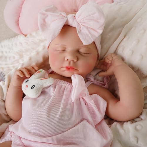 KUICEO Reborn Baby Dolls that Lifelike -18.5 inch Full Body Silicone Sleeping Baby Girl Handmade Face Realistic Body Details for Children Gift thumbnail 7