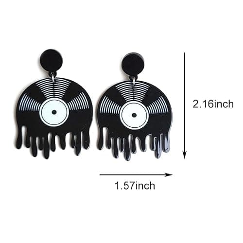 MIAIULIA Vinyl Record Earrings 1950's/80's Retro Music Earrings DJ Earrings Jewelry thumbnail 2