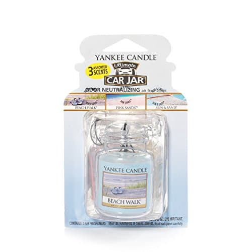 Yankee Candle Hanging Car Jar® Ultimate 3-Pack Air Fresheners Neutralizes Odors Up to 30 Days Includes: Beach Walk Pink Sands and Sun and Sand (Pack of 3) thumbnail 3