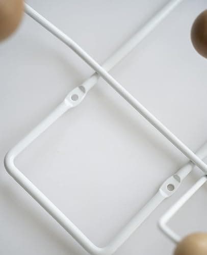 SHISEDECO Classic Hang it All Coat Rack, Mid Century Modern Wall Mounted Hooks with Painted Solid Wooden Balls, Decorative Creative Fashion Wood Hanger for Home, Bedroom (White Frame Natural) thumbnail 7