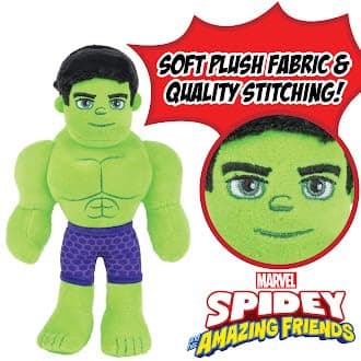 Marvel Spidey & His Amazing Friends 8" Plush 3-Pack Set - Hulk, Black Panther, Iron Man - Officially Licensed Stuffed Animal Toy Figures - Spider-Verse Gift for Kids, Boys, Girls thumbnail 4