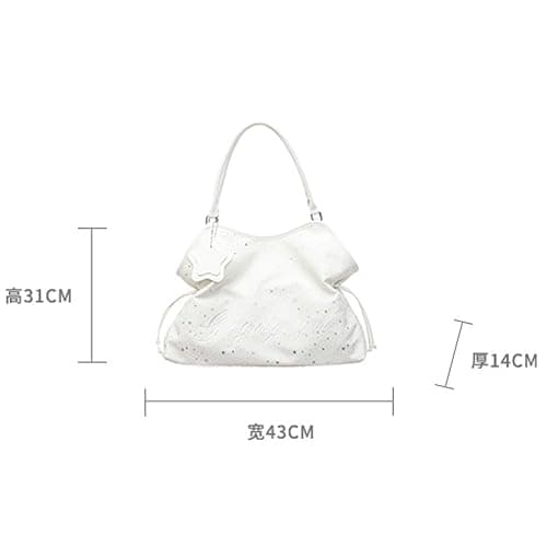 JQWYGB Polka Dot Hobo Tote Bag Y2k Hobo Shoulder Bag for Women Polka Dot Slouchy Tote Handbag for Work Travel thumbnail 6