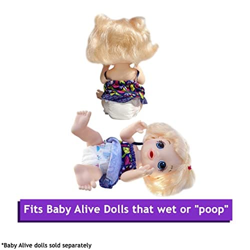 Pail Buddies Baby Doll Diapers Refill Value Pack | Compatible with Baby Alive Dolls 10–14 Inch That Drink & Wet / Poop | Secure Tabs, Absorbent & Kid-Friendly | Doll Accessories | 32 Count thumbnail 9