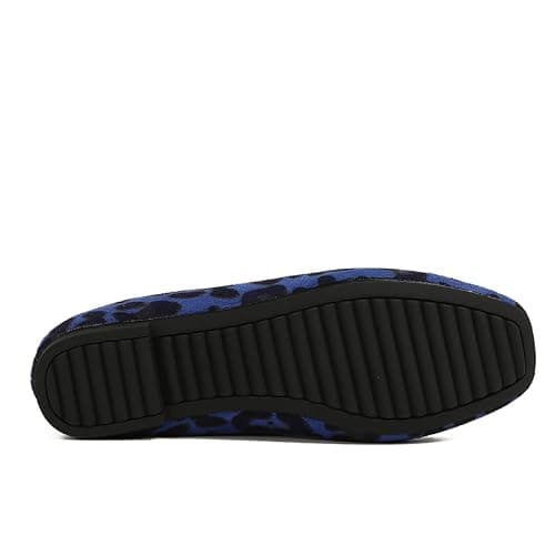 YQRUIMIAO Women's Loafers Leopard Suede Leather Leisure Shoes Comfort Work Slip-On Fashion Walking Shoes - 7 - Blue thumbnail 4