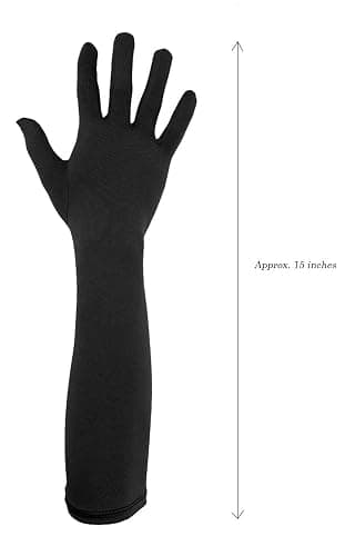 Aniler Men's and Women's 15'' Elbow Length 20s Stretchy Cosplay Solid Color Gloves thumbnail 2