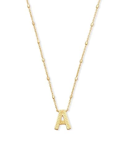 Kendra Scott Letters A-Z Pendant Necklace for Women, Fashion Jewelry, 14k Gold-Plated Brass - Image 1