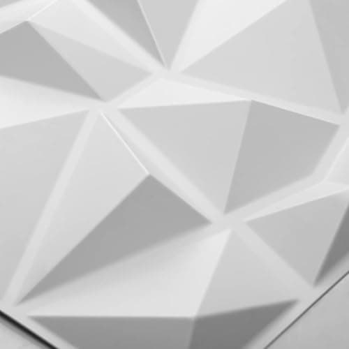 Art3d Decorative 3D Wall Panels in Diamond Design, 12"x12" Matt White (33 Pack) thumbnail 7