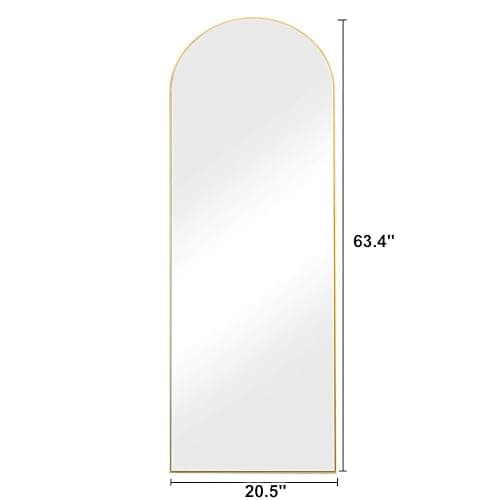 Gumnay 64"x21" Full Length Mirror Floor Mirror, Shatterproof Arched Floor Mirror, Aluminum Alloy Frame Full Body for Bedroom, Living Room & Entryway thumbnail 2
