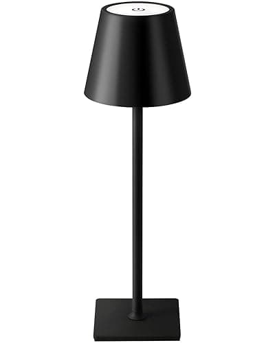 KDG Cordless Table Lamp, Portable LED Desk Lamp, 5000mAh Battery Operated, 3 Color Stepless Dimming Up, for Restaurant/Bedroom/Bars/Outdoor Party/Camping/Coffee Shop Atmosphere Night Light(Black) - Image 1