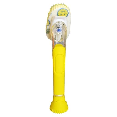 Scrub Daddy Dish Wand, Soap Dispensing Dish Brush, Texture Changing Washing Up Sponge with Liquid Handle, Built-in Scraper & Detachable Scrubbing Head, Drip Stand, Yellow thumbnail 3
