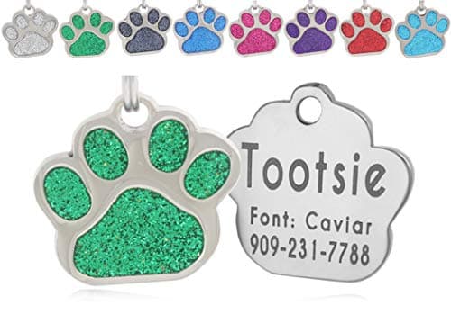 Pet ID Tag, Glitter Paw Bling, Cat ID Tag, Dog ID Tag, Custom Engraved, Dog Name Tag, Cat Name Tag, Dog Tags Personalized, Cat Tags Personalized, Pet Tag Personalized thumbnail 9