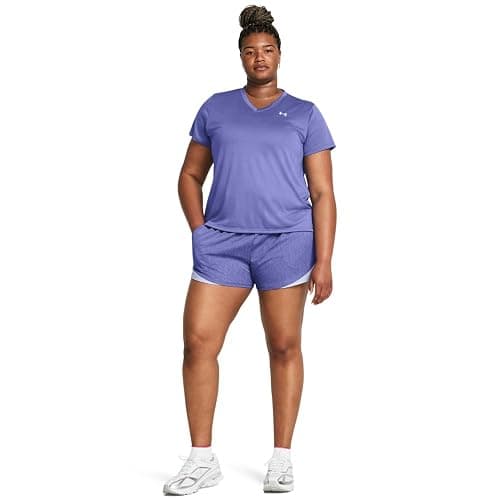 Under Armour Women's Play Up Twist Shorts 3.0 - XX-Small - (561) Starlight / Celeste / Celeste thumbnail 3