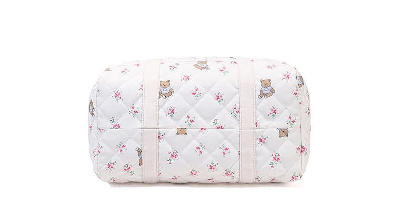 Coquette Bag with Bow Pearl Charm Floral Quilted Duffle Bag for Women Girls Small Puffer Shoulder Purse Cute Bunny Handbag for Travel, Work, School thumbnail 4