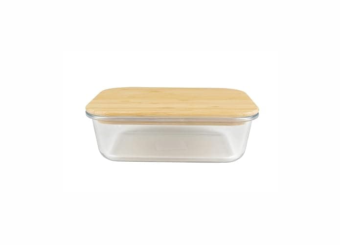 BIRAMBEAU - Ustensiles de Cuisine - Boîtes en Verre - Boîtes Alimentaire Hermétiques - Couvercle en Bambou - 1050mL - Image 1