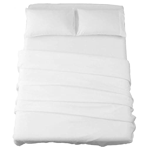 SONORO KATE Bed Sheet Set Super Soft Microfiber 1800 Thread Count Luxury Egyptian Sheets 16-Inch Deep Pocket Wrinkle and Hypoallergenic-4 Piece(Queen White) - Image 1