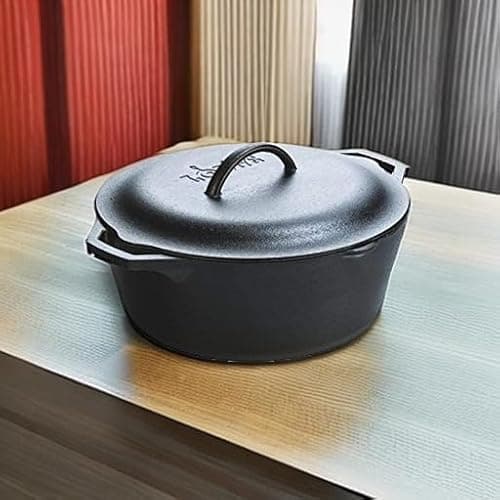 Lodge Cast Iron Dutch Oven - Loop Handle Cooking Vessel - Even Heat Retention - Oven-Safe, Versatile Pot - 7 Quart thumbnail 6