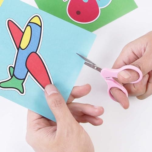 3.5" Sharp Small Craft Scissors all Purpose, Precision Straight and Curved Fine Tips for Thread Yarn Fabric Cutting, Mini Scissors with Protective Cover, Ideal for Sewing, Embroidery, Beauty, Crochet thumbnail 7