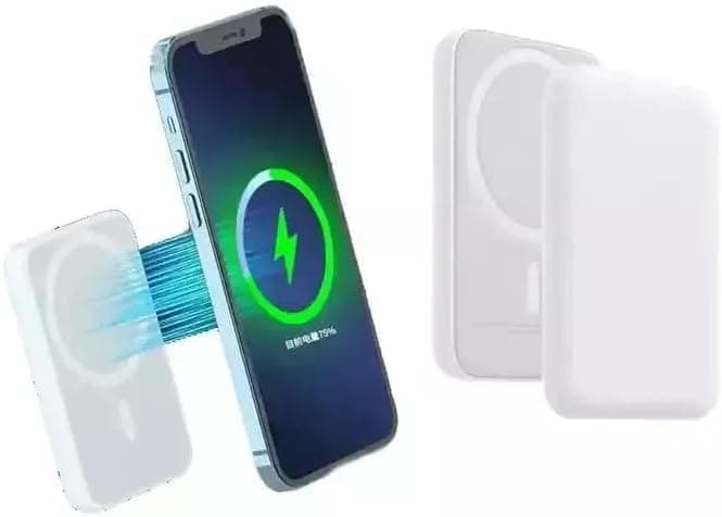 Magnetic Wireless Power Bank 5000mAh - Ultra Slim Power Bank Fast Charging Compatible with iPhone, Google & Smartphones - Fast Qi Charging Battery Pack, LED Indicator Travel Friendly thumbnail 6