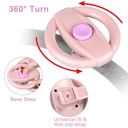 Accmor Stroller Steering Wheel Toy, Simulated Steering Wheel for Stroller Shopping Carts Cart Universal Detachable Pretend Driving Funny Toy Attachment thumbnail 8