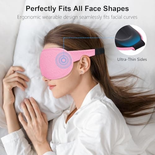 Gritin Blackout Sleep Masks for Women & Men-Zero Eye Pressure Sleeping Mask- Ergonomic Design 3D Cutout Eye Movement and Eyelash Friendly, Ultra Soft & Comfortable Blindfold for Nap,Pink thumbnail 4