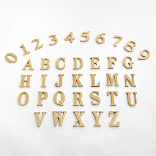 1.77 Inch Height Self Adhesive Solid Brass English Letters 45mm Wall sticker Gold Mail Box Numbers House Address Numbers Shop Studio Name DIY Combination For Wall Home Decor Hardware (Letter C) - C thumbnail 6