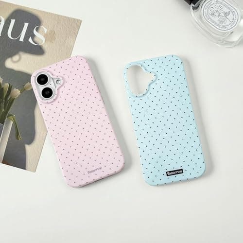 Sloveic for iPhone 17 Case with Cute Fashion Polka Dot Aesthetics Design Simple Case for Soft TPU Slim Protection Cover for Women Girls-Pink thumbnail 5
