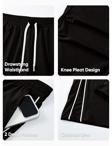 JMIERR Men's Baggy Parachute Pants Casual Wide Leg Y2K Lightweight Quick Dry Deep Pockets Urban Pants, Black, Medium thumbnail 8