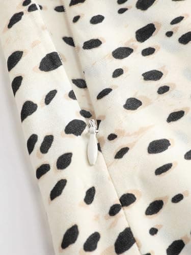 CIDER Spot Leopard Print Drawstring Split Maxi Skirt: Beige, XL thumbnail 5