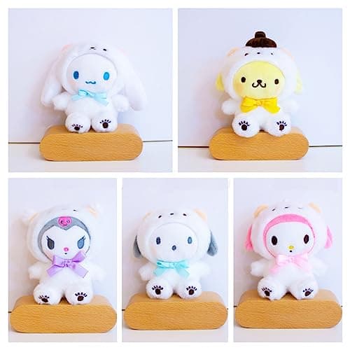 MJJAOQYF Cartoon Kawaii White Bear Cross-Dressing Series Plush,Soft Plush Doll Cute Soft Toys, Plush Pillow Stuffed Animals Toy Birthday Gifts for Girls Kids (White) thumbnail 7