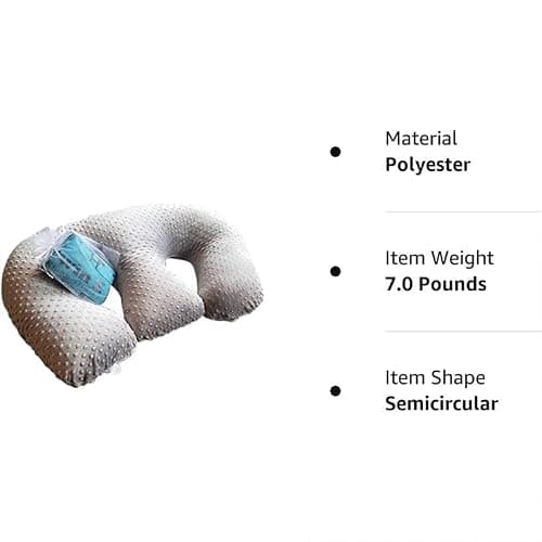 YOUOUYEN Multifunctional twin nursing pillow, maternity nursing pillow, machine washable cotton twin support pillow, anti-spill milk, anti-vomiting cushion (Grey) thumbnail 5