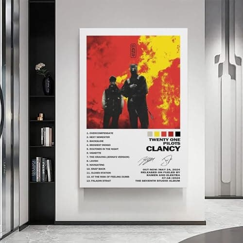 Twe-nty One Pilots Poster Clancy Signature Poster Canvas Painting Wall Art Picture Home Decor Print For Bedroom Living Room Dorm Study Bar Office 12x18inch(30x45cm) thumbnail 7