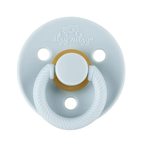 Itzy Ritzy Natural Rubber Newborn Pacifiers (Set of 2) – Baby Pacifiers with Cherry-Shaped Nipple & Large Air Holes for Added Safety; Set of 2 Binkies in Harbor & Coast (Ages 0 – 6 Months) thumbnail 9