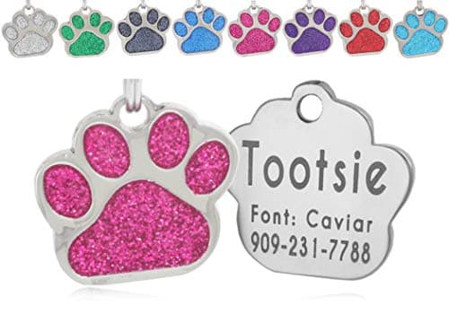 Pet ID Tag, Glitter Paw Bling, Cat ID Tag, Dog ID Tag, Custom Engraved, Dog Name Tag, Cat Name Tag, Dog Tags Personalized, Cat Tags Personalized, Pet Tag Personalized thumbnail 4