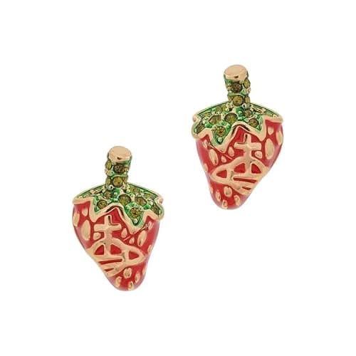 Colorful Strawberry Earrings of Saturn for Women - Colorful Strawberry Crystal Quartz Saturn Earrings Ear Studs - Image 1