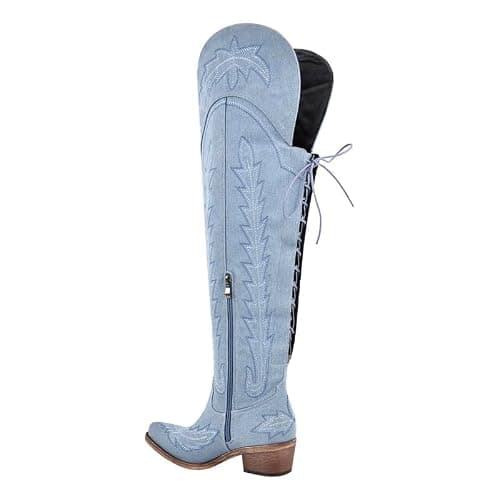 sexytag Cowgirl Boots Thigh High Wide Calf Embroidered Western Cowboy Boots thumbnail 4