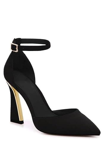 Juliet Holy Womens Pumps Point Closed Toe Heels Buckle Ankle Strap D'Orsay Heeled Sandals - Image 1