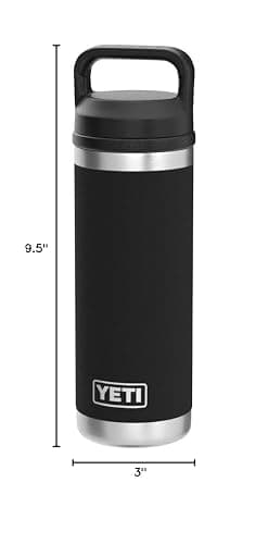 YETI Rambler 18 oz Bottle, Vacuum Insulated, Stainless Steel with Chug Cap, Black thumbnail 2