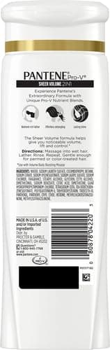 Pantene Pro-V 2 in 1 Shampoo & Conditioner, Sheer Volume with Collagen, 12.6 Ounce thumbnail 3