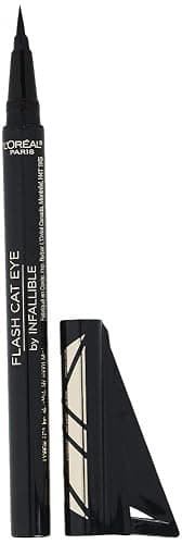 L'Oreal Paris Makeup Infallible Flash Cat Eye Waterproof Liquid Eyeliner, Black, 0.44 oz. - Image 1