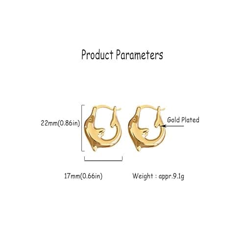 Huggie Dolphin Small Hoop Earrings for Women Gold Silver Plated Sea Animals Back Stud Click Top Piercing Earring Lightweight Wedding Fashion Jewelrys thumbnail 6
