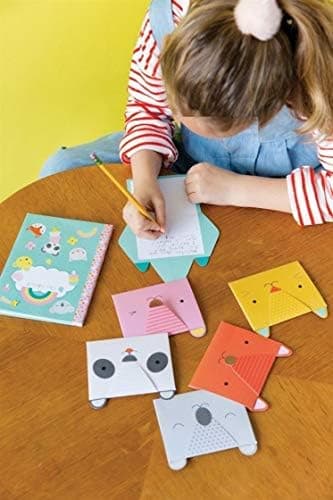 Petit Collage DIY Arts and Crafts Kit, Stationery Design – Craft Kit for Kids Includes 12 Animal Notecards, 1 Blank Journal, 2 Sticker Sheets, 4 Colored Double-Sided Pencils & Instructions thumbnail 5