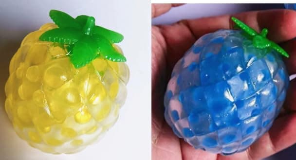 NKMJOK 2 PCS Pineapple Squishy, Squishy Pineapple Tool, Relax Relief Ball for Anxiety and Focus, Sensory Fidget Tool for People, Fruit Squishy, Blue and Yellow Pineapple Design, 5x5x8 cm - Image 1