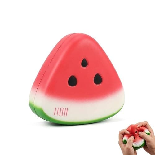 Watermelon Squishy Stress Reliever, Slow Rising Fruit Sensory Prop for Tension Management, Cute Office Desk Accessory & Calming Gift(Watermelon) - Image 1