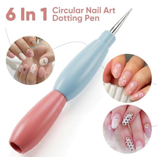 aderroo 5 in 1 Nail Dotting Pen, Nail Dotting Tool with 5 Detachable Color-Coded Tip Sizes 0.6/0.7/1.3/1.8/2.3mm, Portable Dotting Tools Nail Art for Flowers, Polka Dots and DIY Nail Design (5PCS) thumbnail 5